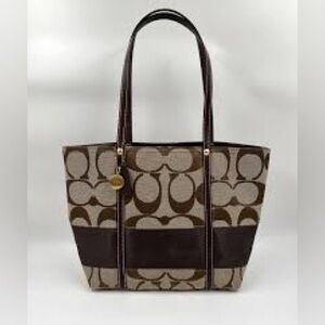 Coach SoHo Signature canvas leather trim tote and wallet (not matching) set